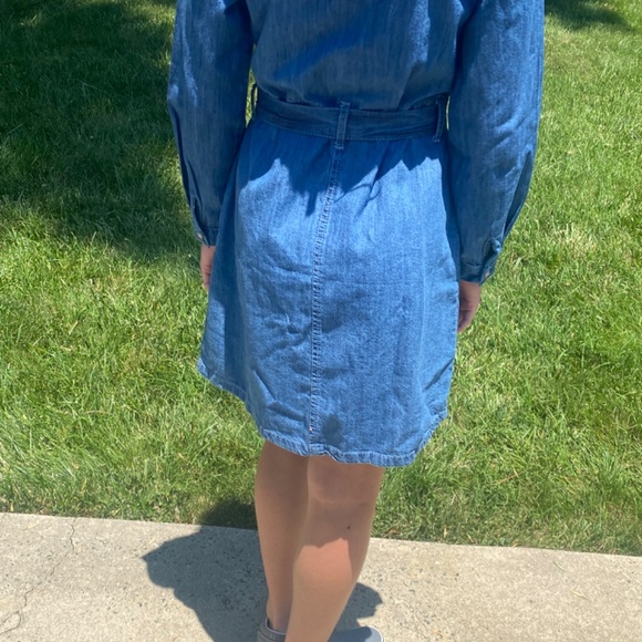 Long Sleeve Denim Jean Dress - Picture 2 of 3